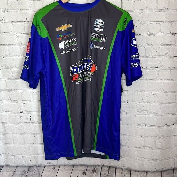 IndyCar Authentic Apparel Pippa 39 Blue Men’s Short Sleeve Jersey Tshirt Medium - Picture 1 of 8